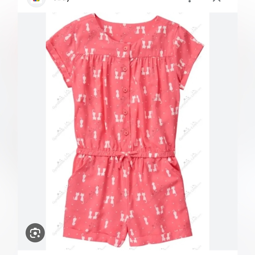 Gymboree coral cat romper